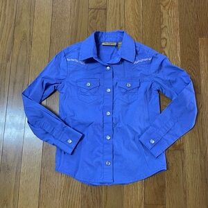 Wrangler lavender western button up shirt girls xxs
